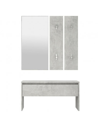 Set di Mobili da Corridoio Grigio Cemento in Legno Multistrato