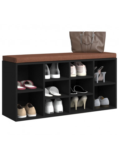 Scarpiera Nera 103x30x48 cm in Legno Multistrato