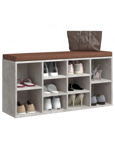 Scarpiera Grigio Cemento 103x30x48 cm in Legno Multistrato