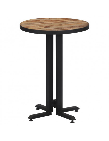Tavolo da Bistrot Rotondo Ø55x76 cm Teak Massello di Recupero