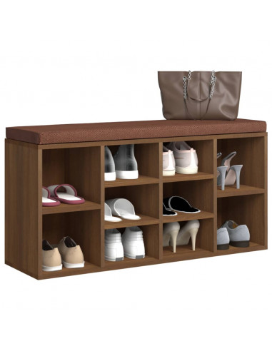 Scarpiera Rovere Marrone 103x30x48 cm in Legno Multistrato