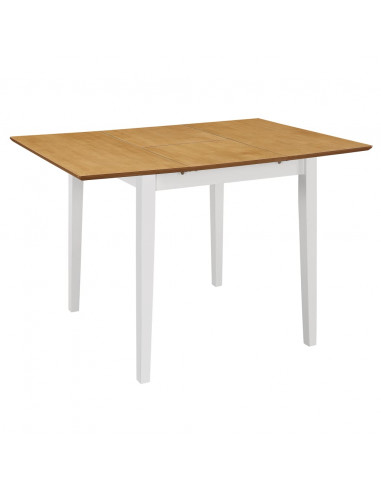 Tavolo da Pranzo Estensibile Bianco (80-120)x80x74 cm in MDF