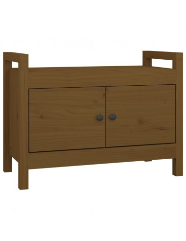 Panca da Ingresso Miele 80x40x60 cm in Legno Massello di Pino