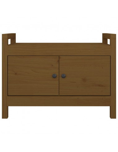 Panca da Ingresso Miele 80x40x60 cm in Legno Massello di Pino