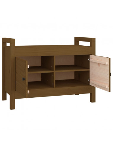 Panca da Ingresso Miele 80x40x60 cm in Legno Massello di Pino