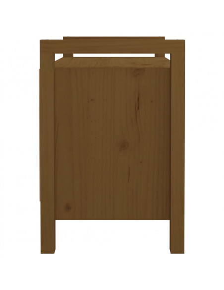 Panca da Ingresso Miele 80x40x60 cm in Legno Massello di Pino