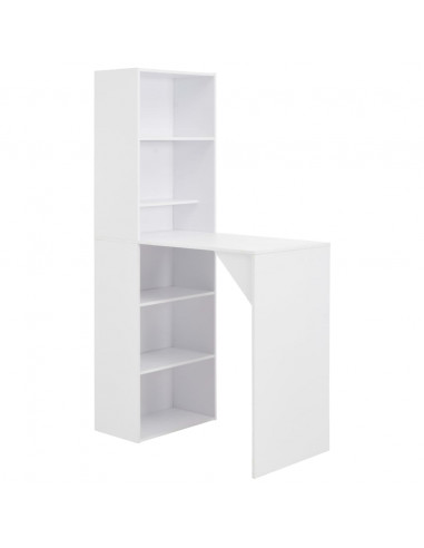 Tavolo da Bar con Mobiletto Bianco 115x59x200 cm