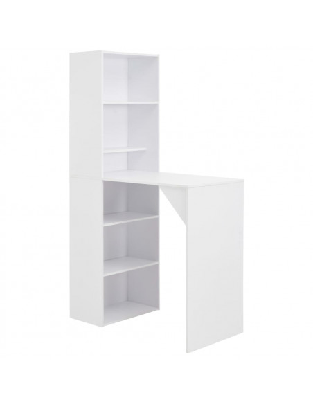 Tavolo da Bar con Mobiletto Bianco 115x59x200 cm