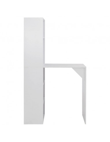 Tavolo da Bar con Mobiletto Bianco 115x59x200 cm