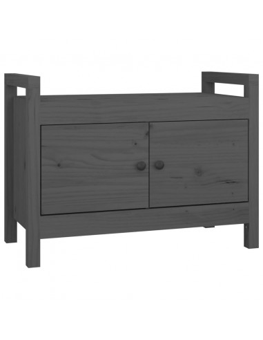 Panca da Ingresso Grigio 80x40x60 cm in Legno Massello di Pino