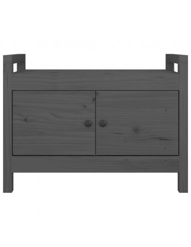 Panca da Ingresso Grigio 80x40x60 cm in Legno Massello di Pino
