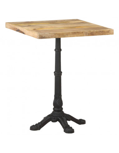 Tavolino da Bistrot 60x60x77 cm in Legno di Mango Grezzo