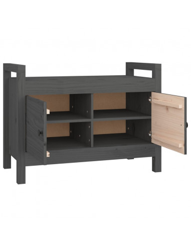 Panca da Ingresso Grigio 80x40x60 cm in Legno Massello di Pino