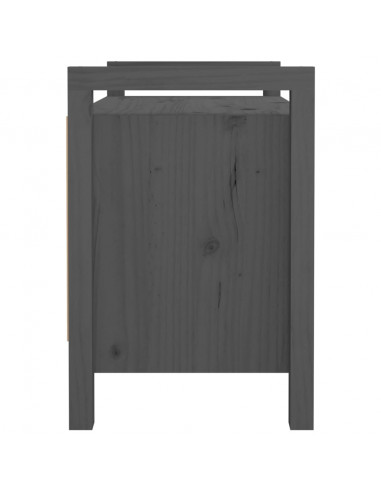 Panca da Ingresso Grigio 80x40x60 cm in Legno Massello di Pino