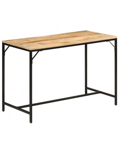 Tavolo Pranzo 110x55x75cm Legno Massello Mango Grezzo e Ferro