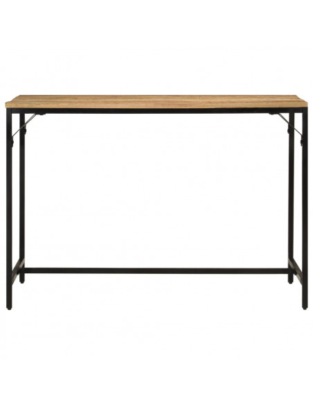 Tavolo Pranzo 110x55x75cm Legno Massello Mango Grezzo e Ferro