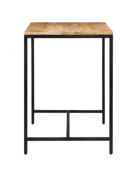Tavolo Pranzo 110x55x75cm Legno Massello Mango Grezzo e Ferro