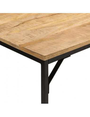 Tavolo Pranzo 110x55x75cm Legno Massello Mango Grezzo e Ferro