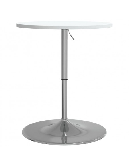Tavolo Bar Bianco 60x60x90 cm Legno Multistrato Acciaio Cromato