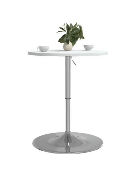 Tavolo Bar Bianco 60x60x90 cm Legno Multistrato Acciaio Cromato