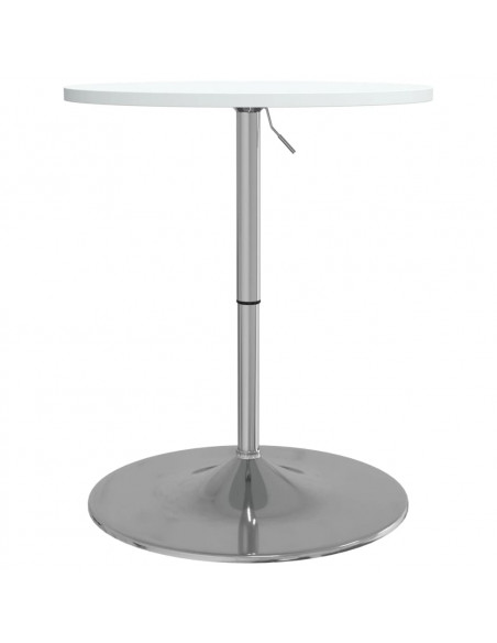 Tavolo Bar Bianco 60x60x90 cm Legno Multistrato Acciaio Cromato
