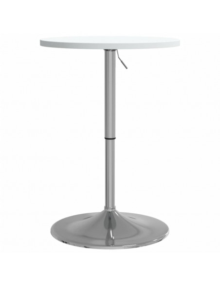 Tavolo Bar Bianco 50x50x90 cm Legno Multistrato Acciaio Cromato