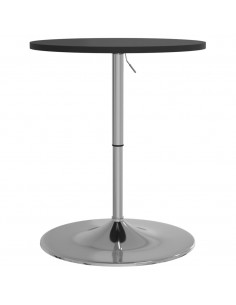 Tavolino Bar Nero 60x60x90 cm Legno Multistrato Acciaio Cromato 2