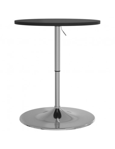 Tavolino Bar Nero 60x60x90 cm Legno Multistrato Acciaio Cromato