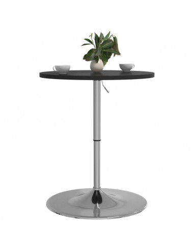 Tavolino Bar Nero 60x60x90 cm Legno Multistrato Acciaio Cromato