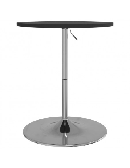 Tavolino Bar Nero 60x60x90 cm Legno Multistrato Acciaio Cromato