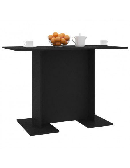 Tavolo da Pranzo Nero 110x60x75 cm in Legno Multistrato
