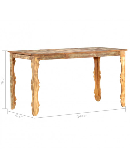 Tavolo da Pranzo 140x70x76 cm in Legno Massello di Recupero