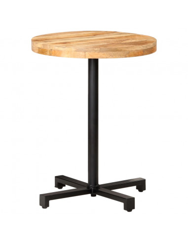 Tavolino da Bistrot Rotondo Ø60x75 cm in Legno di Mango Grezzo