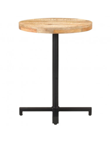 Tavolino da Bistrot Rotondo Ø60x75 cm in Legno di Mango Grezzo