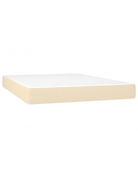 Giroletto a Molle con Materasso Crema 140x19 cm in Tessuto