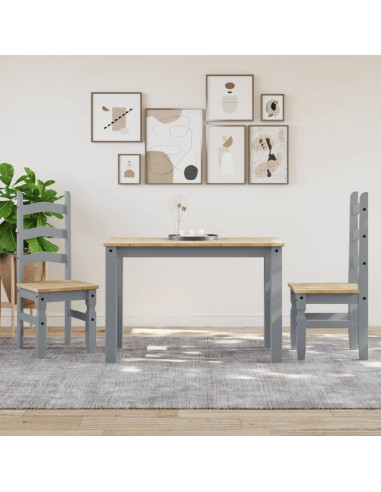 Tavolo da Pranzo Panama Grigio 117x60x75 cm Legno Massello Pino