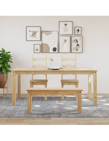 Tavolo da Pranzo Panama Grigio 180x90x75 cm Legno Massello Pino
