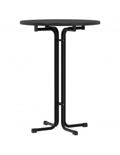 Tavolo da Pranzo Nero Ø80x110 cm Legno Multistrato e Acciaio 2