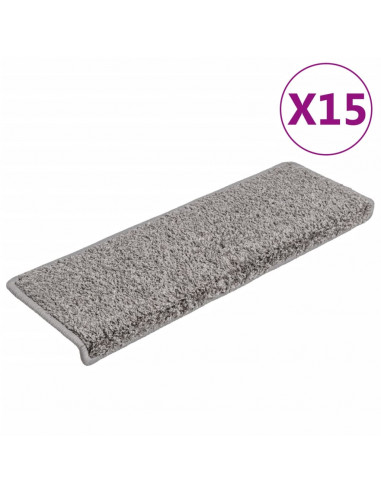 Tappetini per Scale 15 pz 65x21x4 cm Grigio