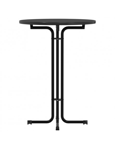 Tavolo da Pranzo Nero Ø80x110 cm Legno Multistrato e Acciaio