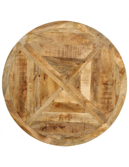 Tavolo da Pranzo Ø110x75 cm in Legno Grezzo Massello di Mango