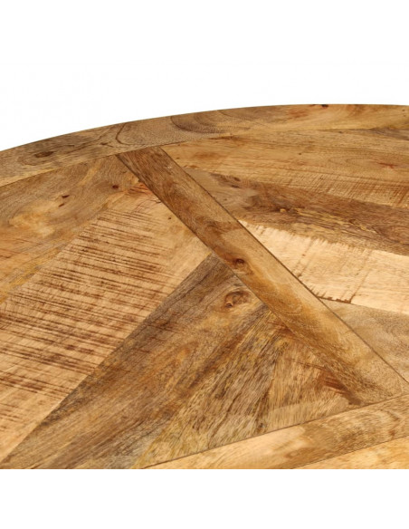 Tavolo da Pranzo Ø110x75 cm in Legno Grezzo Massello di Mango