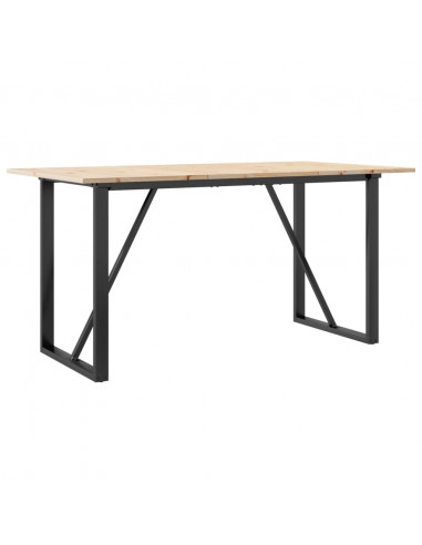 Tavolo da Pranzo Telaio a O 160x80x75 cm Massello Pino e Ghisa