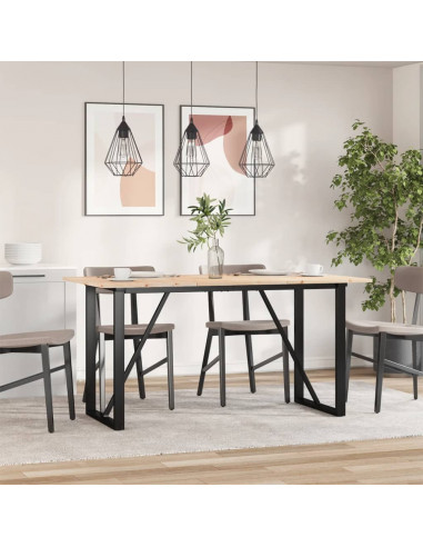 Tavolo da Pranzo Telaio a O 160x80x75 cm Massello Pino e Ghisa