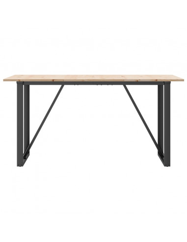 Tavolo da Pranzo Telaio a O 160x80x75 cm Massello Pino e Ghisa