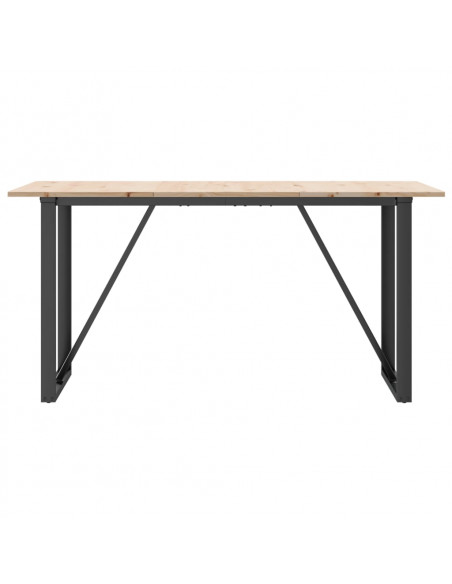Tavolo da Pranzo Telaio a O 160x80x75 cm Massello Pino e Ghisa