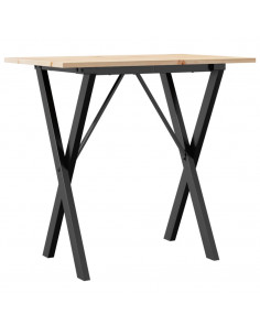 Tavolo da Pranzo Telaio a X 80x50x75 cm Massello Pino e Ghisa 2