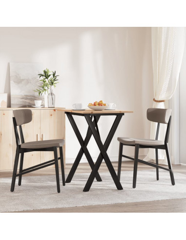 Tavolo da Pranzo Telaio a X 80x50x75 cm Massello Pino e Ghisa