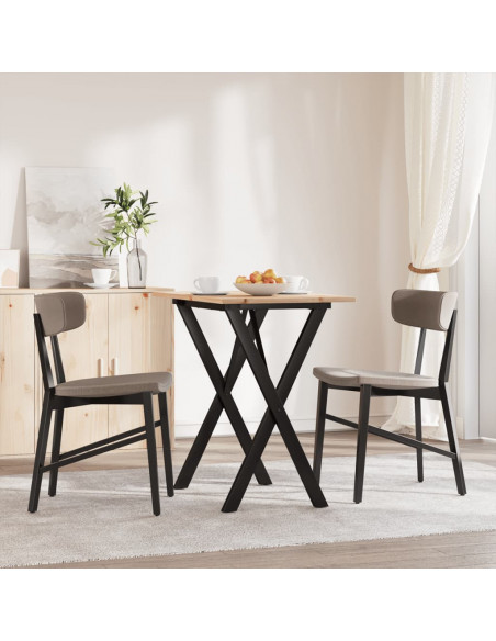 Tavolo da Pranzo Telaio a X 80x50x75 cm Massello Pino e Ghisa