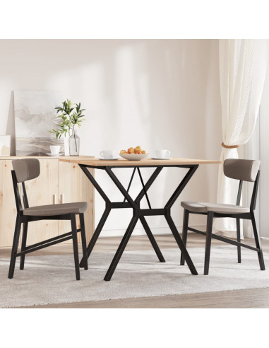 Tavolo da Pranzo Telaio a Y 90x90x75 cm Massello Pino e Ghisa